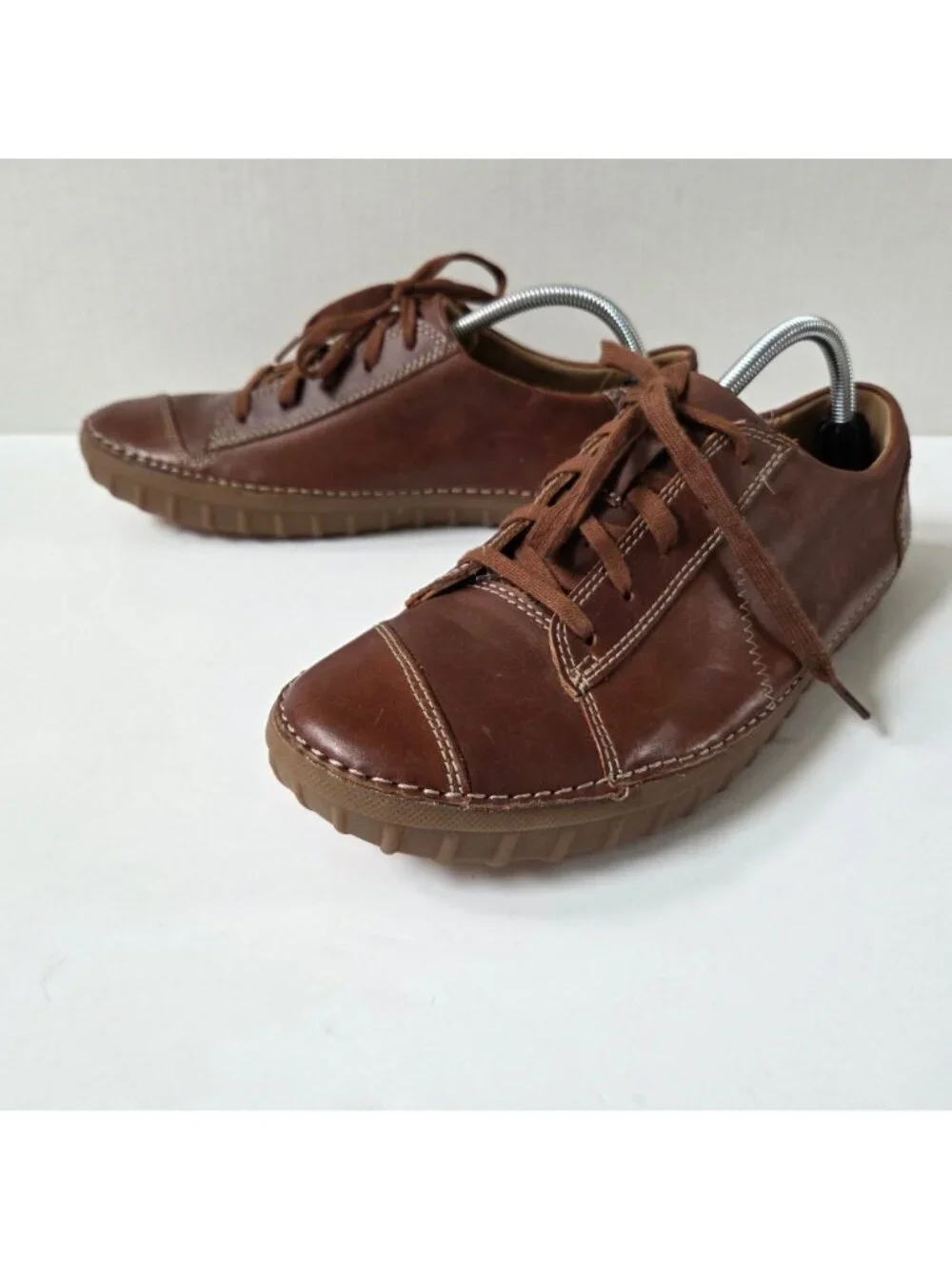 Clarks Shoes Mens 11 Brown Leather Maxton Park Lace Up Comfort Oxfords Preppy